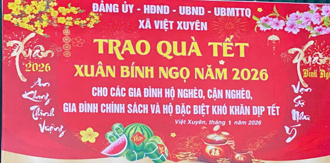 XÃ VIỆT XUYÊN TỔ CHỨC CHƯƠNG TRÌNH “TẾT ĐỦ ĐẦY – TẾT YÊU THƯƠNG” TRAO QUÀ TẾT CHO HỘ NGHÈO