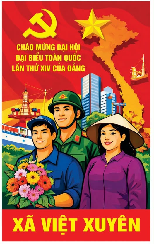 XÃ VIỆT XUYÊN RỰC RỠ CỜ HOA CHÀO MỪNG ĐẠI HỘI ĐẠI BIỂU TOÀN QUỐC LẦN THỨ XIV CỦA ĐẢNG